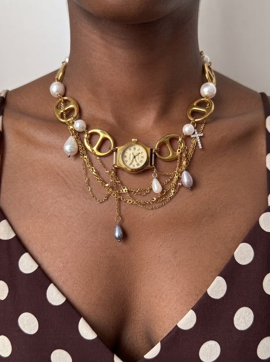 Lyric — Vintage Watch & Pearl Statement Necklace 3rd