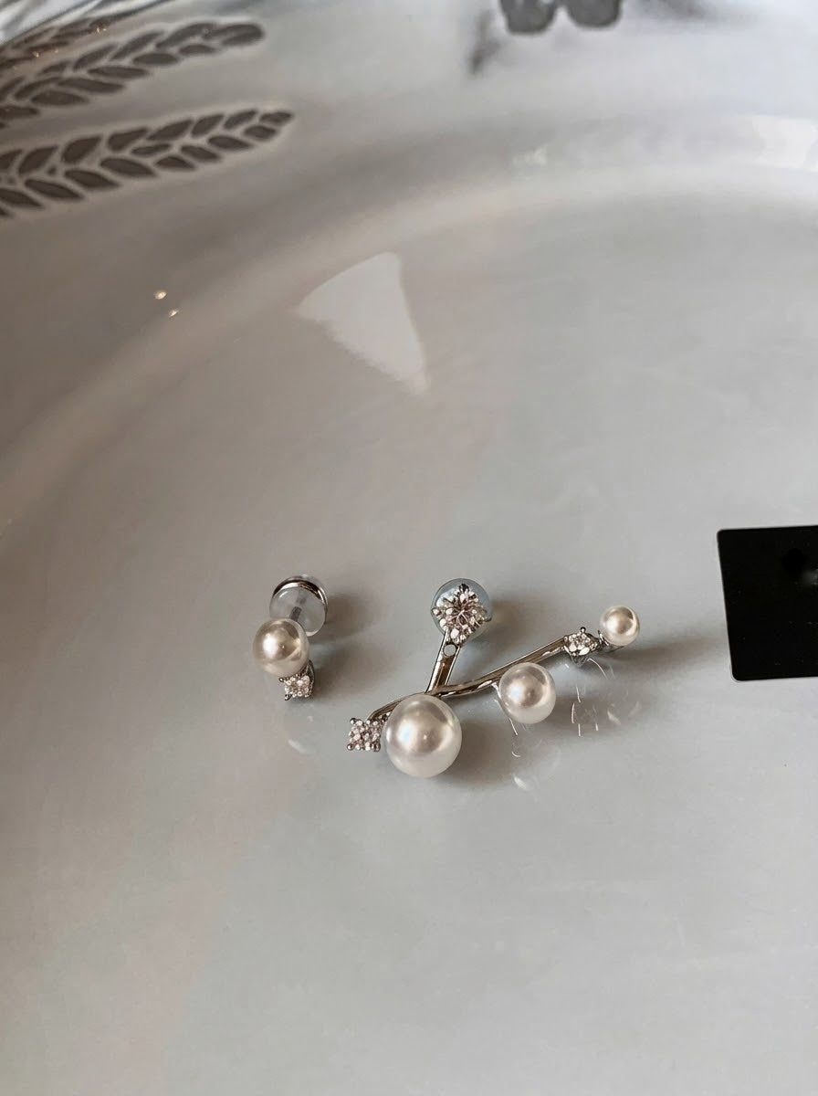 Celeste — S999 Silver Pearl & Zircon Drop Earrings - 3rd