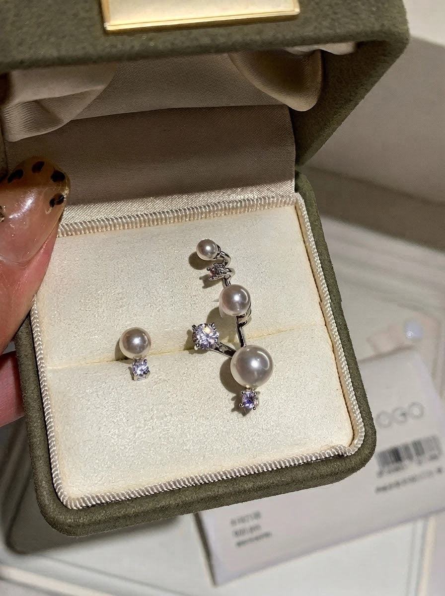 Celeste — S999 Silver Pearl & Zircon Drop Earrings - 3rd