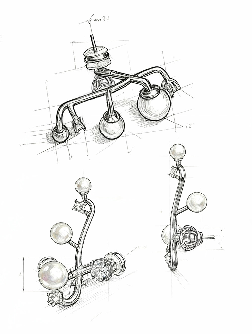 Celeste — S999 Silver Pearl & Zircon Drop Earrings - 3rd