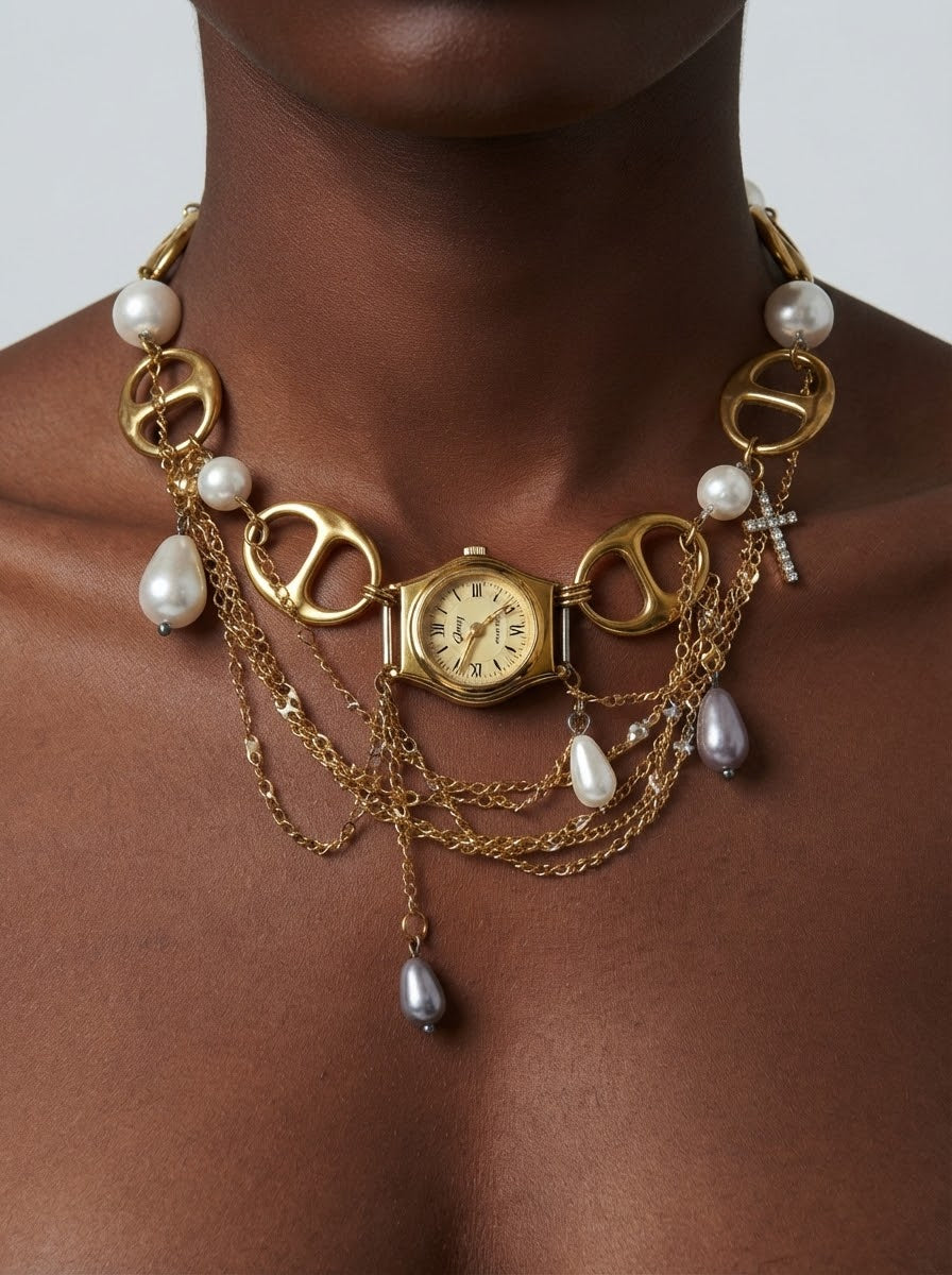 Lyric — Vintage Watch & Pearl Statement Necklace 3rd
