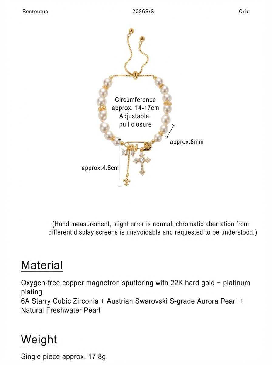 Halo — Non-Tarnish Pearl Bolo Bracelet- 3rd
