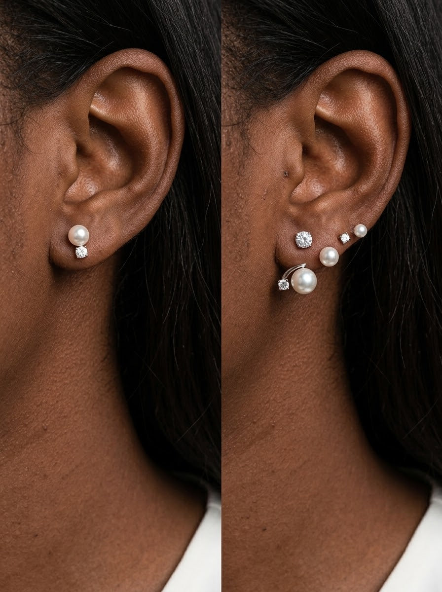 Celeste — S999 Silver Pearl & Zircon Drop Earrings - 3rd