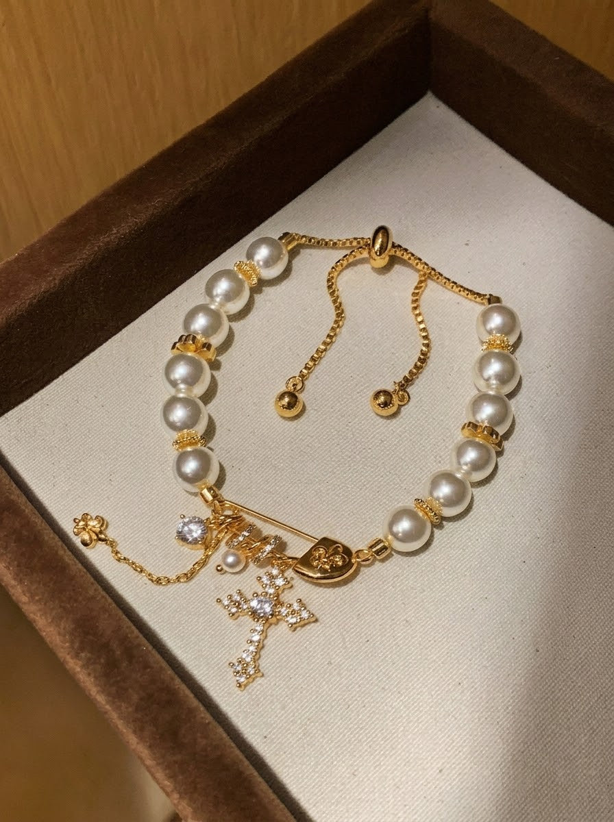 Halo — Non-Tarnish Pearl Bolo Bracelet- 3rd