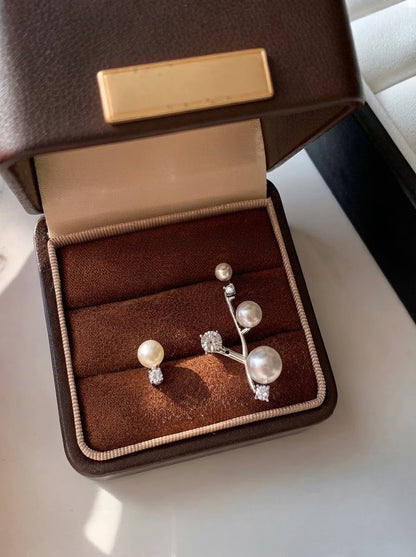 Celeste — S999 Silver Pearl & Zircon Drop Earrings - 3rd