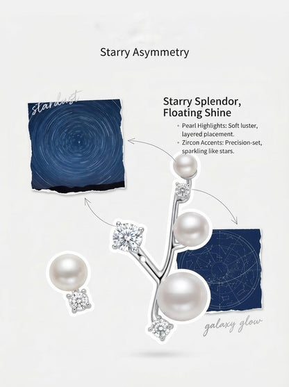 Celeste — S999 Silver Pearl & Zircon Drop Earrings - 3rd