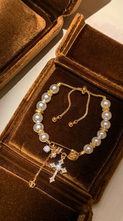 Halo — Non-Tarnish Pearl Bolo Bracelet- 3rd