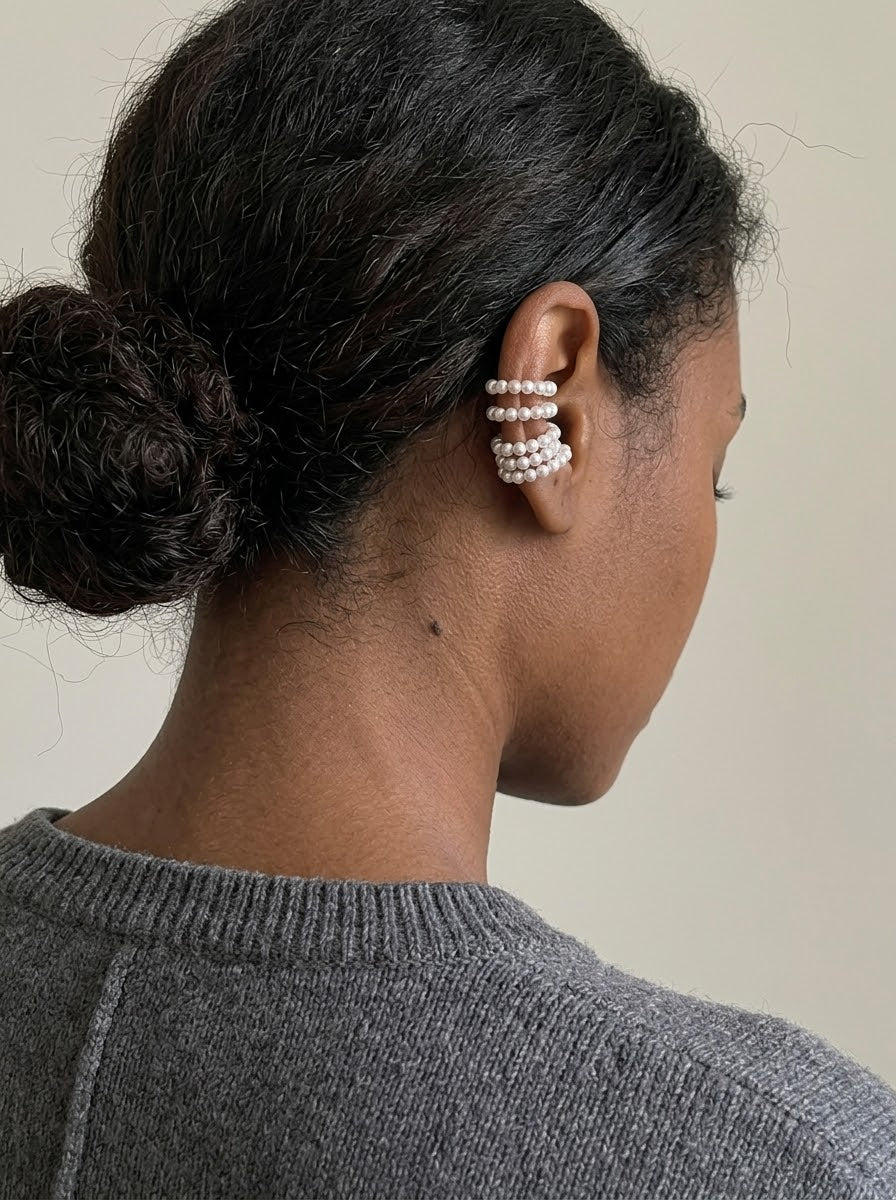 Luna — S999 Pearl Ear Cuff (Single Piece)- 3rd
