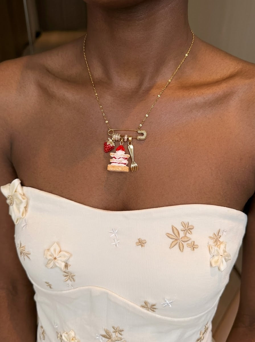 Fraise — Strawberry Shortcake Charm Necklace - 3rd