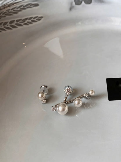 Celeste — S999 Silver Pearl & Zircon Drop Earrings - 3rd