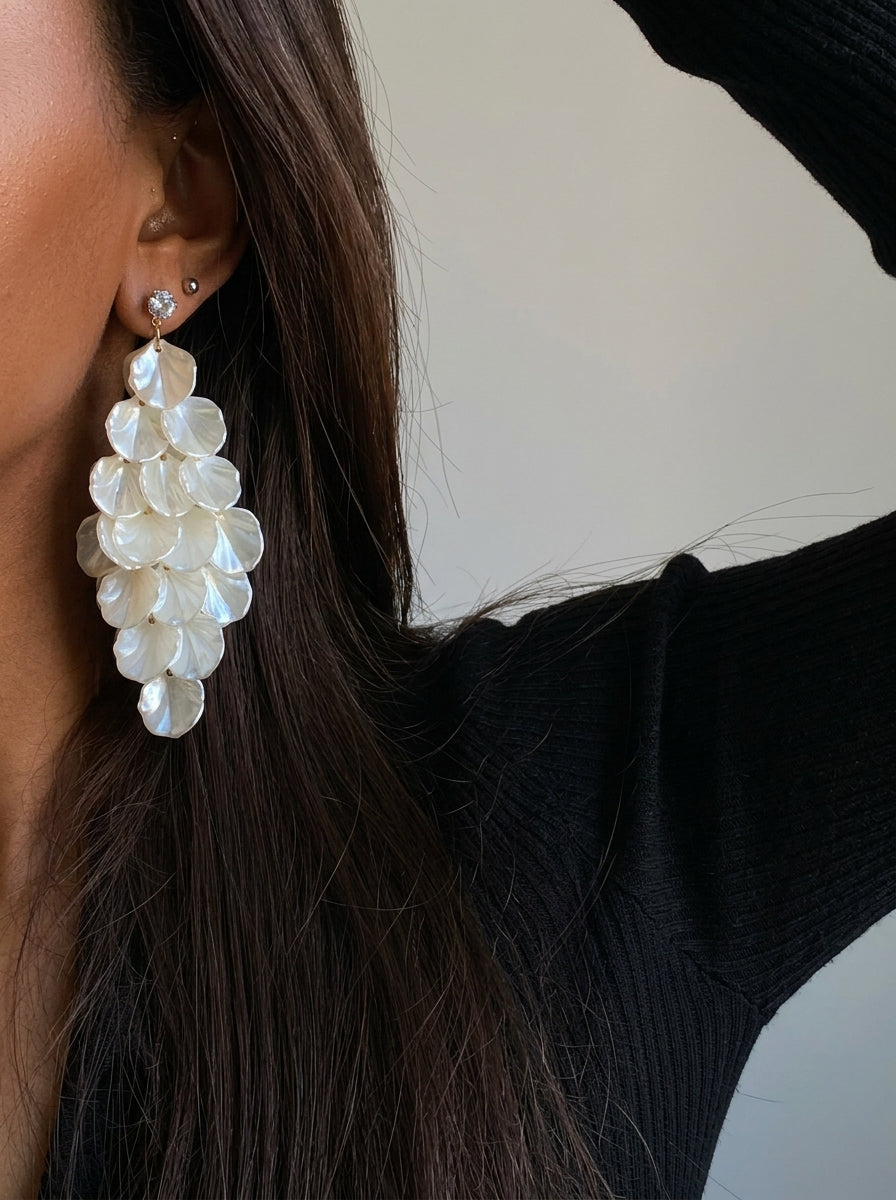 Maris Shell Tassel Earrings | Vintage Statement Earrings 2nd
