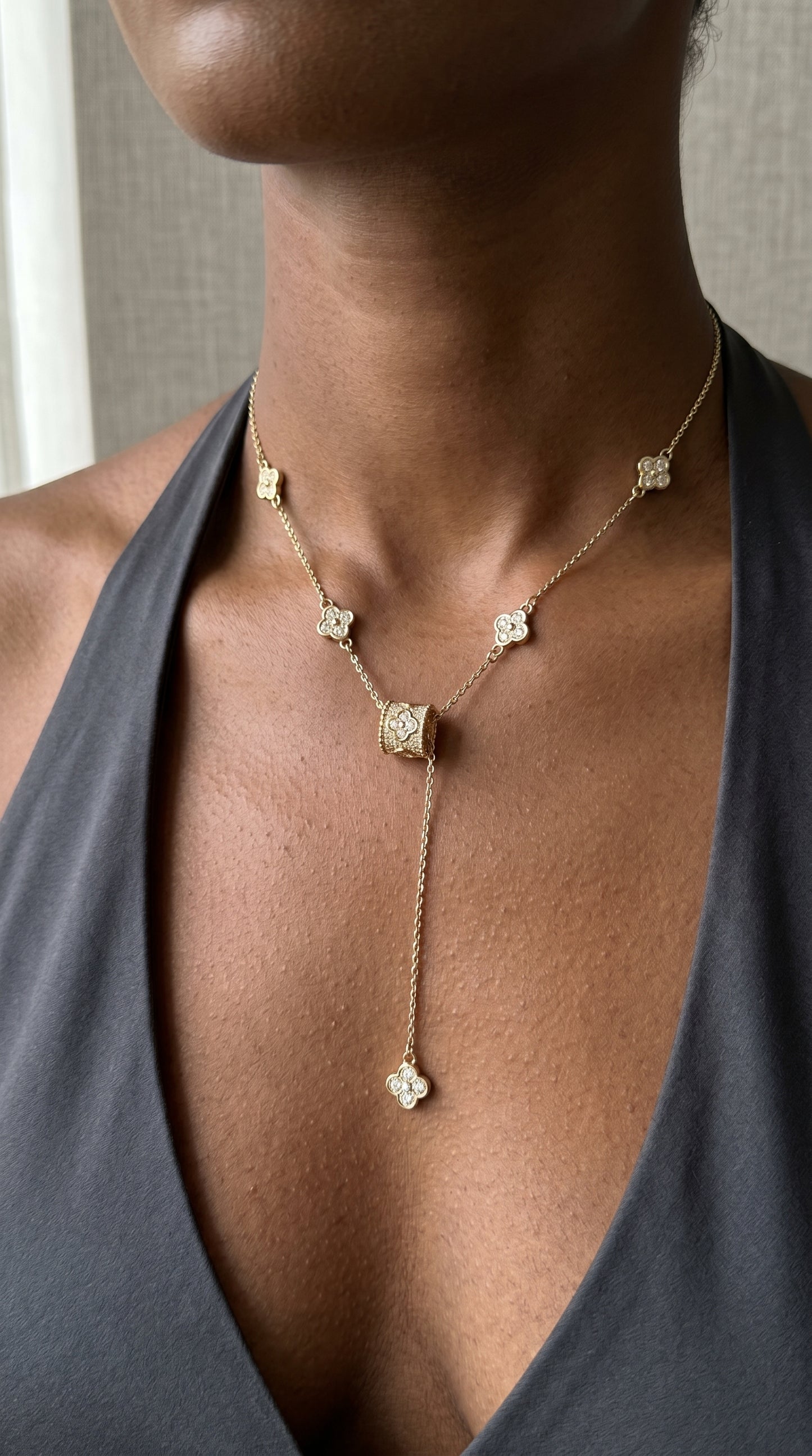 Clover Lariat Necklace