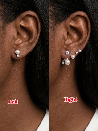 Celeste — S999 Silver Pearl & Zircon Drop Earrings - 3rd